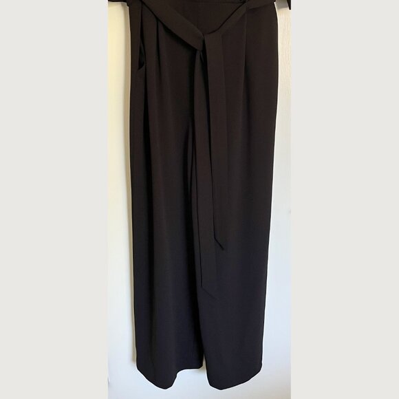 Calvin Klein Women's Black Surplice V Neck Rhinestone Jumpsuit Plus Sleeves 14W - Picture 6 of 16